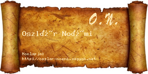 Oszlár Noémi névjegykártya